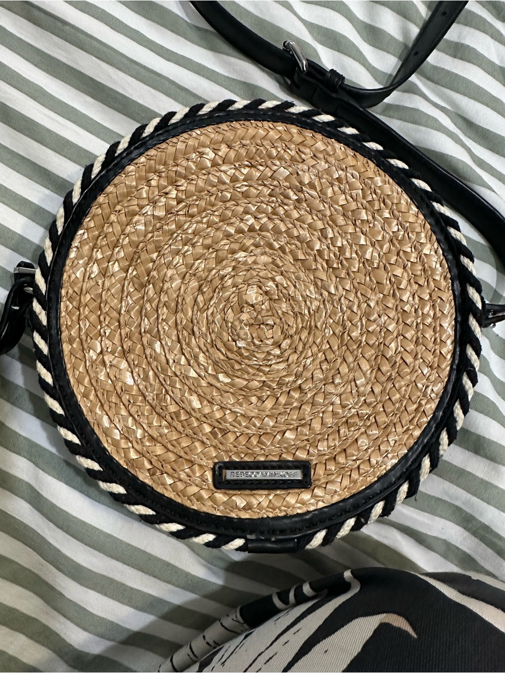 NWOT Rebecca Minkoff Straw Circle Crossbody - Picture 13 of 13